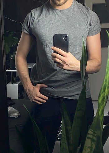 Diğer Antrasit Gri Erkek Tshirt