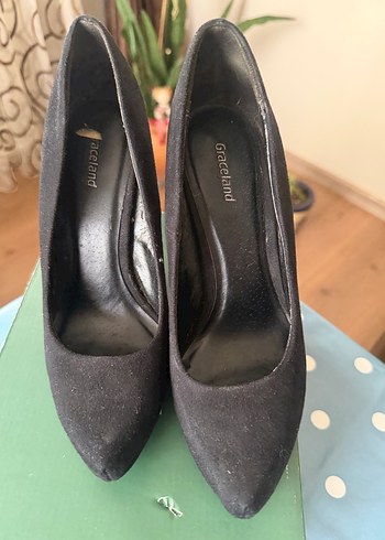 Siyah Süet Topuklu Kadın Stiletto - Görsel 3