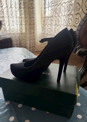 Siyah Süet Topuklu Kadın Stiletto - Görsel 2