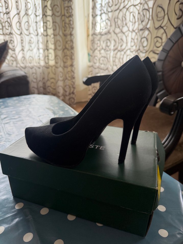 Siyah Süet Topuklu Kadın Stiletto - Görsel 2