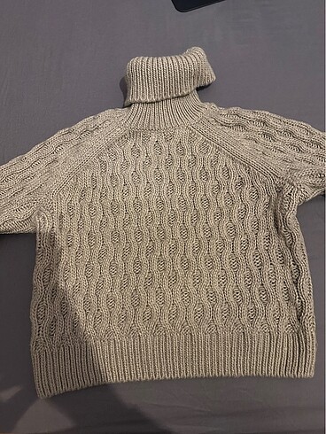 H&M Örgü Toprak Rengi Kazak