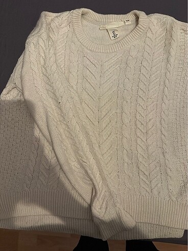 s Beden H&M Saç Örgülü Krem Kazak