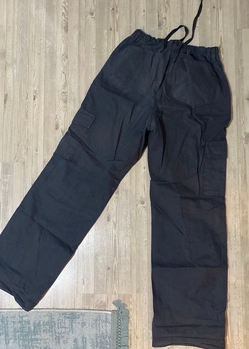 Erkek Lacivert Kemerli Bol Kesim Kot Pantolon - Görsel 6