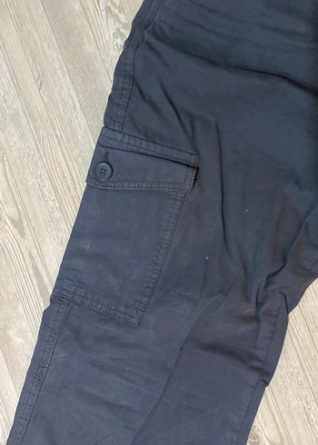 Erkek Lacivert Kemerli Bol Kesim Kot Pantolon - Görsel 3