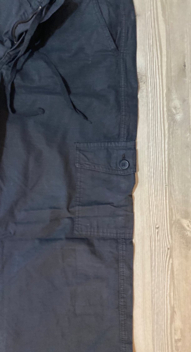 Erkek Lacivert Kemerli Bol Kesim Kot Pantolon - Görsel 2