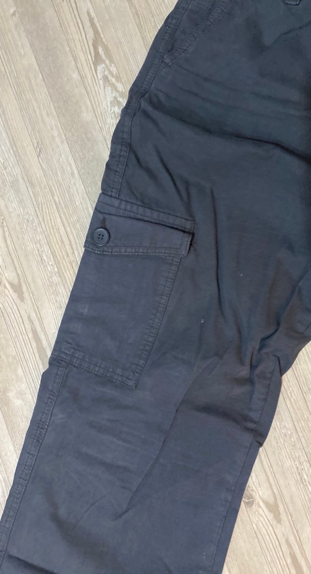 Erkek Lacivert Kemerli Bol Kesim Kot Pantolon - Görsel 3