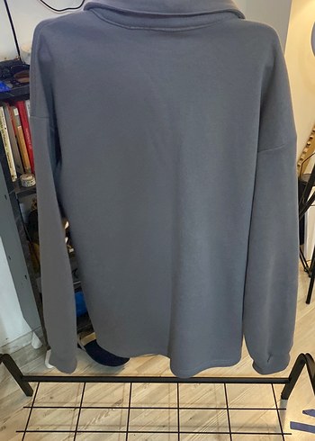 Gri Düğmeli Erkek Sweatshirt - Görsel 4