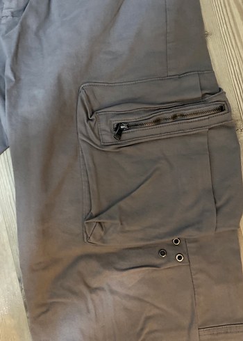 Gri Erkek Bol Kesim Kargo Pantolon - Görsel 3