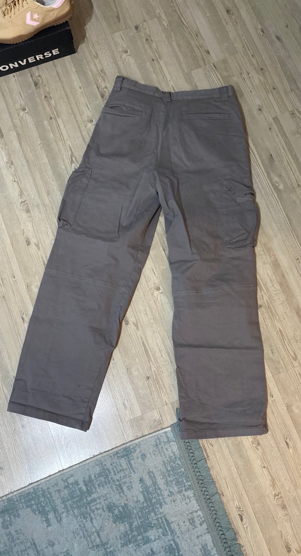 Gri Erkek Bol Kesim Kargo Pantolon - Görsel 5