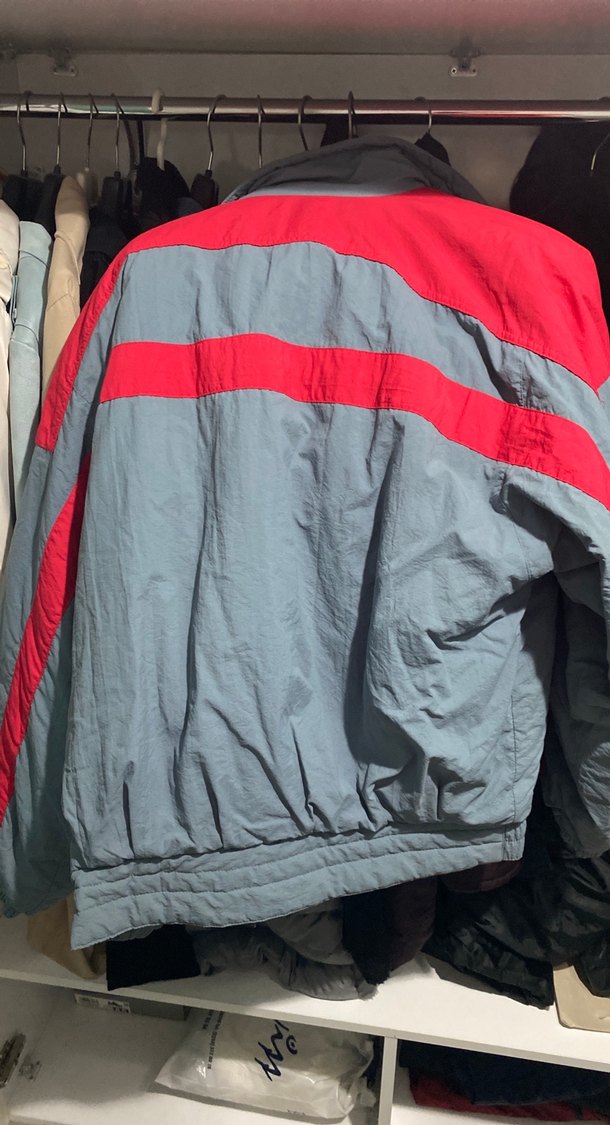 Gri Kırmızı Düğmeli Street Wear Mont - Görsel 5