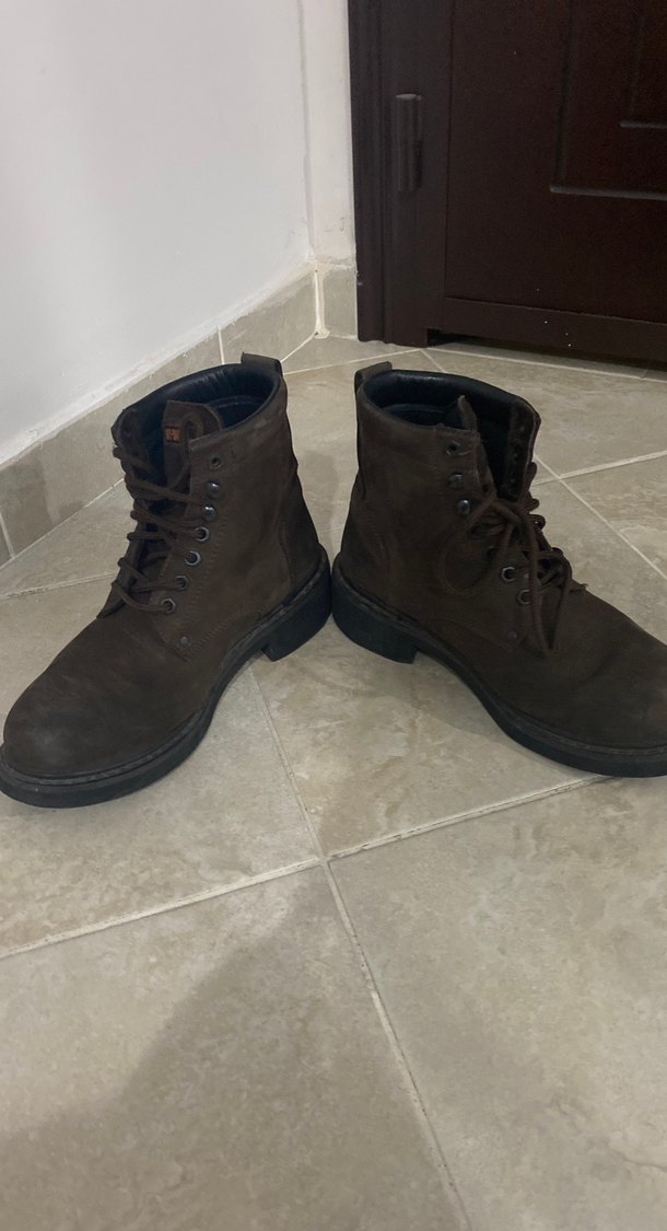 Kahverengi Süet Erkek Biker Bot - Görsel 3