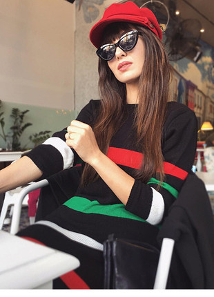 s Beden çeşitli Renk Triko Elbise