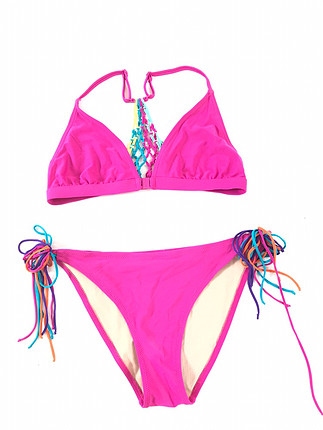 Pembe bikini takımı
