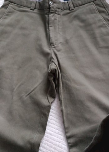 Erkek Kemerli Normal Kesim Haki Pantolon - Görsel 2