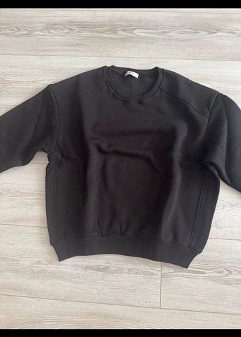 Siyah Oversize Kadın Sweatshirt