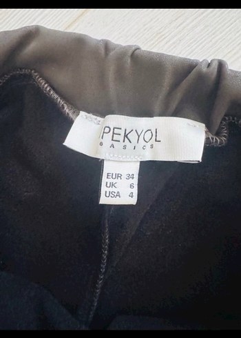 xs Beden İPEKYOL Siyah Deri Tayt