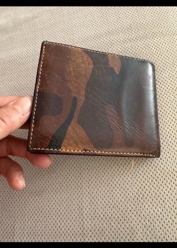 Deri Kahverengi Kamuflaj Desenli Erkek Cüzdanı - Görsel 4