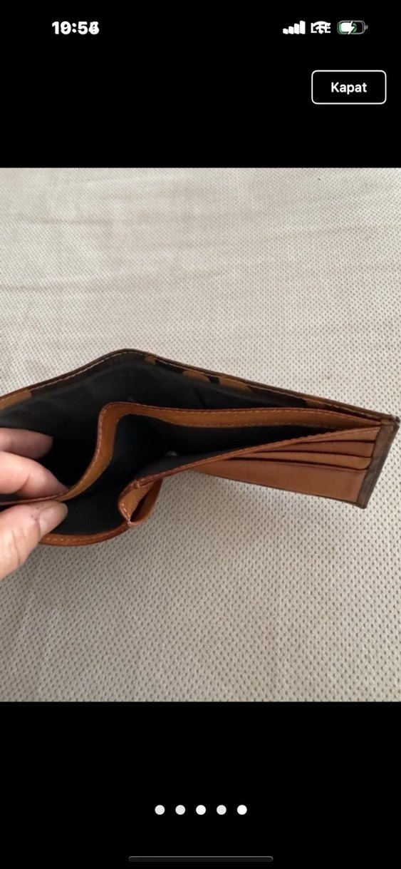 Deri Kahverengi Kamuflaj Desenli Erkek Cüzdanı - Görsel 3