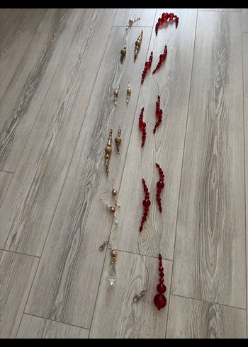 Parlak Kırmızı ve kahverengi perde süsleri - Görsel 6