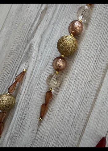 Parlak Kırmızı ve kahverengi perde süsleri - Görsel 4