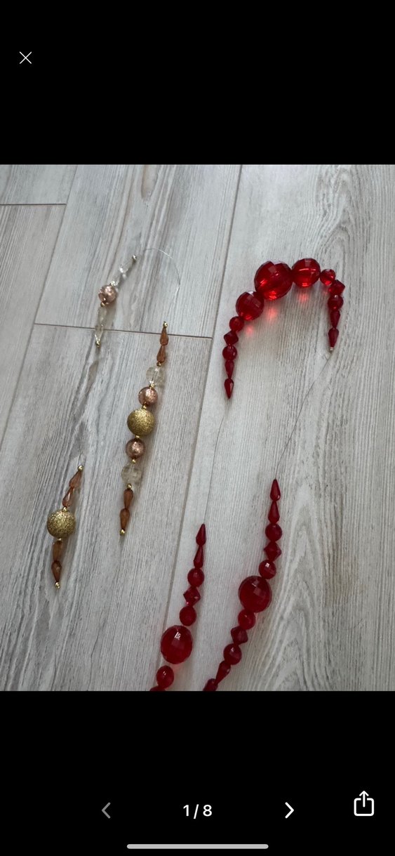 Parlak Kırmızı ve kahverengi perde süsleri - Görsel 2