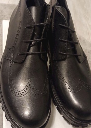 Deri Düz Siyah Erkek Ofis Botu - Görsel 2