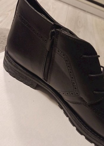 Deri Düz Siyah Erkek Ofis Botu - Görsel 4