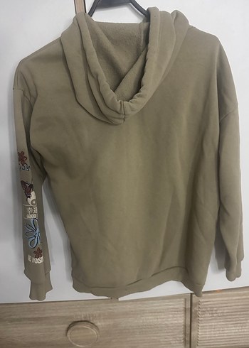 Kadın Kahverengi Kapüşonlu Baskılı Sweatshirt - Görsel 4