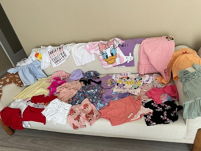 4 Yaş Beden pembe Renk Kız çocuk toplu kıyafet