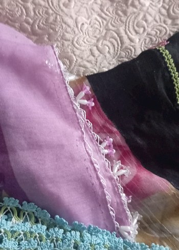 Renkli Dantel Detaylı Bohem Kadın Fuları - Görsel 3