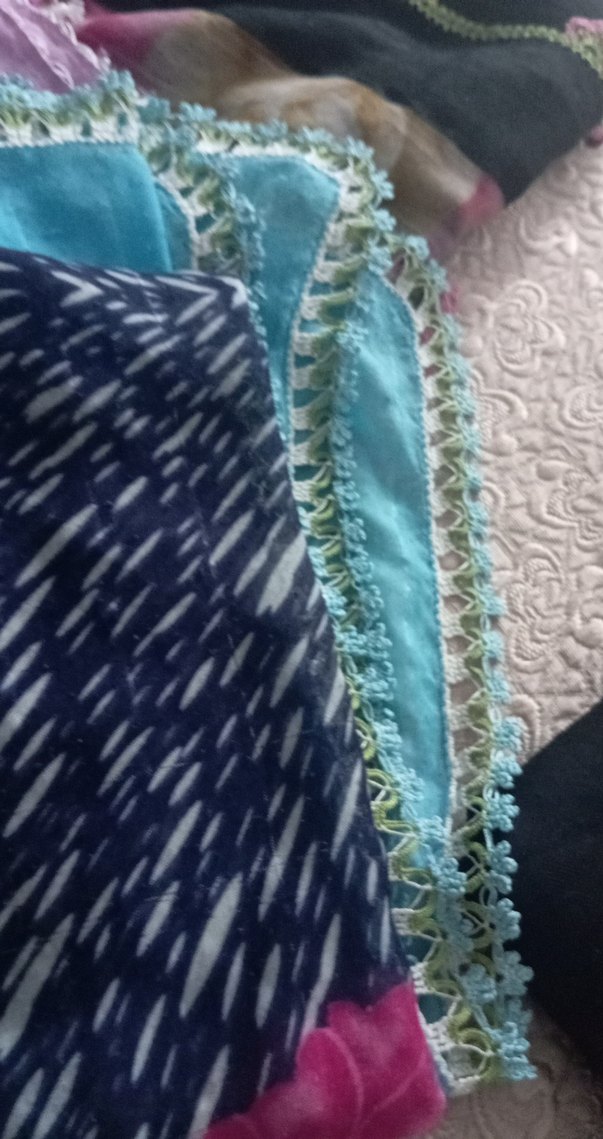 Renkli Dantel Detaylı Bohem Kadın Fuları - Görsel 2