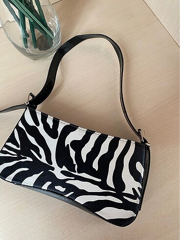 Addax zebra desenli kol çantası