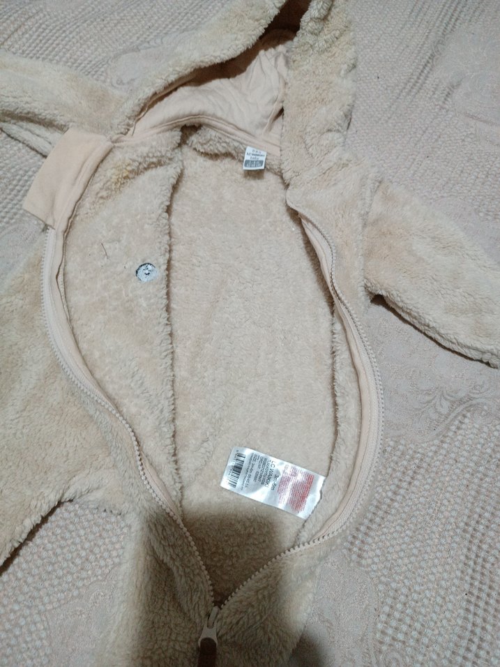 Beyaz Kürklü Erkek Bebek Tulum - Görsel 3