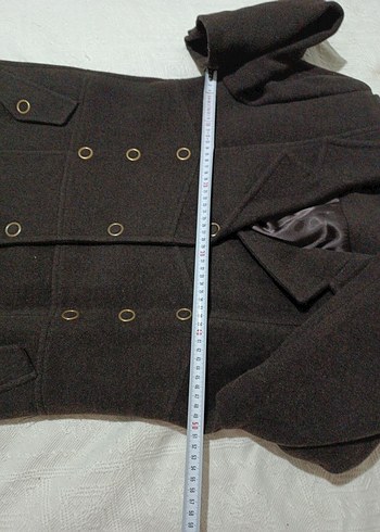 Düğmeli Kahverengi Kaban - Görsel 8