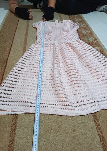 Kız Çocuk Pileli Triko Elbise - Görsel 3