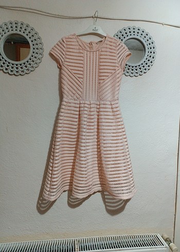 Kız Çocuk Pileli Triko Elbise - Görsel 7