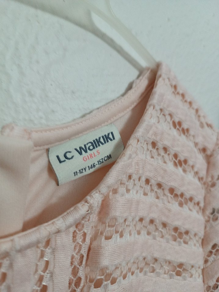 Kız Çocuk Pileli Triko Elbise - Görsel 2