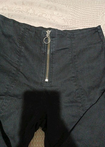 Siyah, Fermuarlı, Dar Kesim Kadın Kot Pantolon - Görsel 2