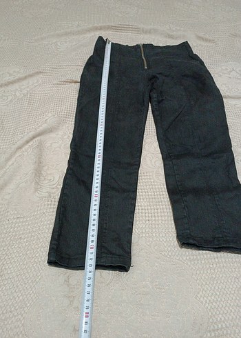 Siyah, Fermuarlı, Dar Kesim Kadın Kot Pantolon - Görsel 9