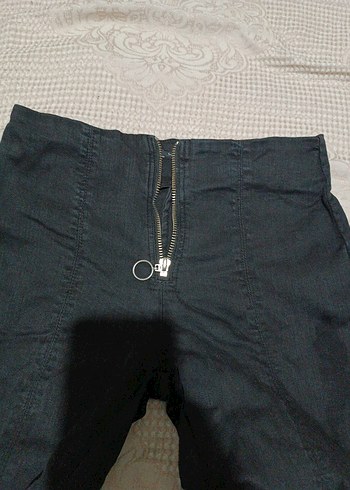 Siyah, Fermuarlı, Dar Kesim Kadın Kot Pantolon - Görsel 7