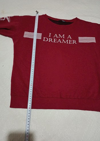 Kırmızı Uzun Kollu Kadın Sweatshirt - Görsel 4