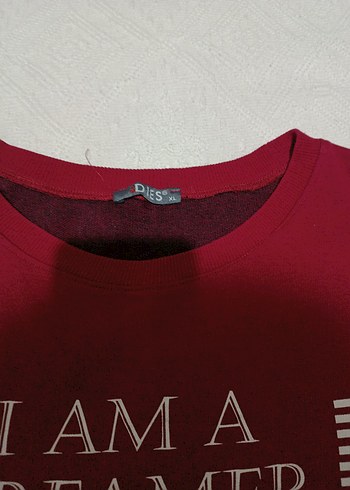 Kırmızı Uzun Kollu Kadın Sweatshirt - Görsel 2