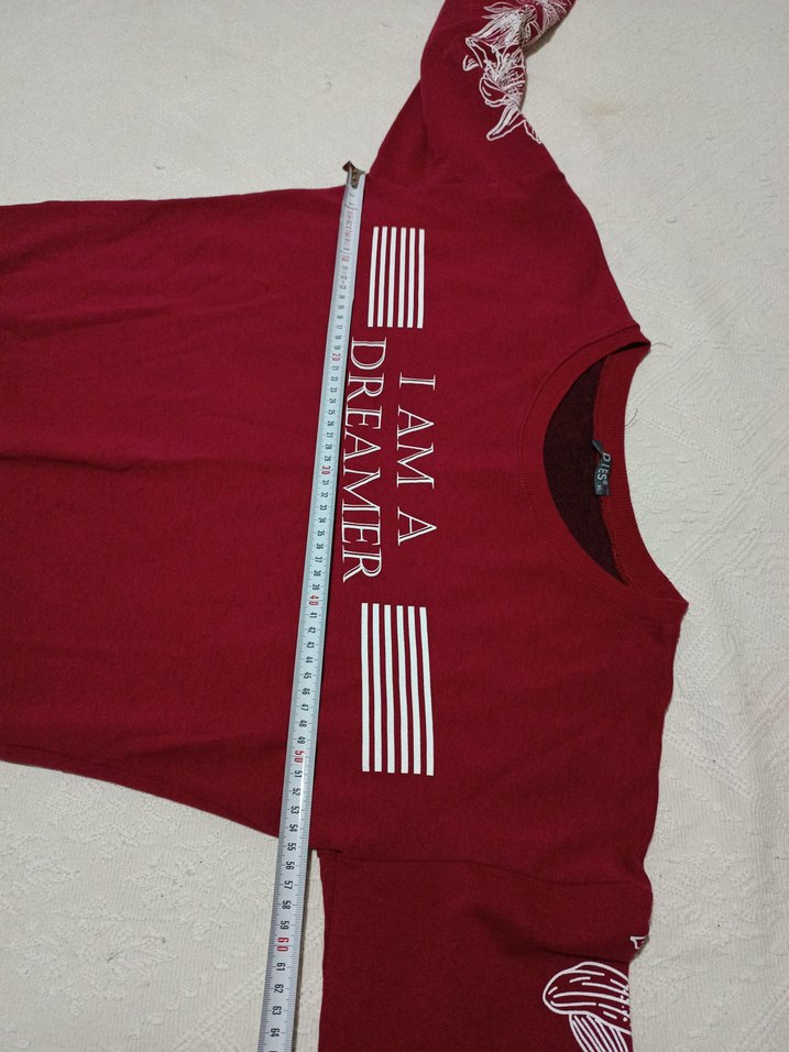 Kırmızı Uzun Kollu Kadın Sweatshirt - Görsel 5