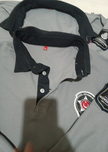 Gri Uzun Kollu Polo Tişört - Görsel 8