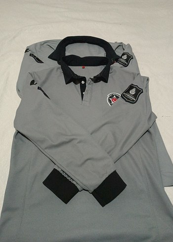 Gri Uzun Kollu Polo Tişört - Görsel 6