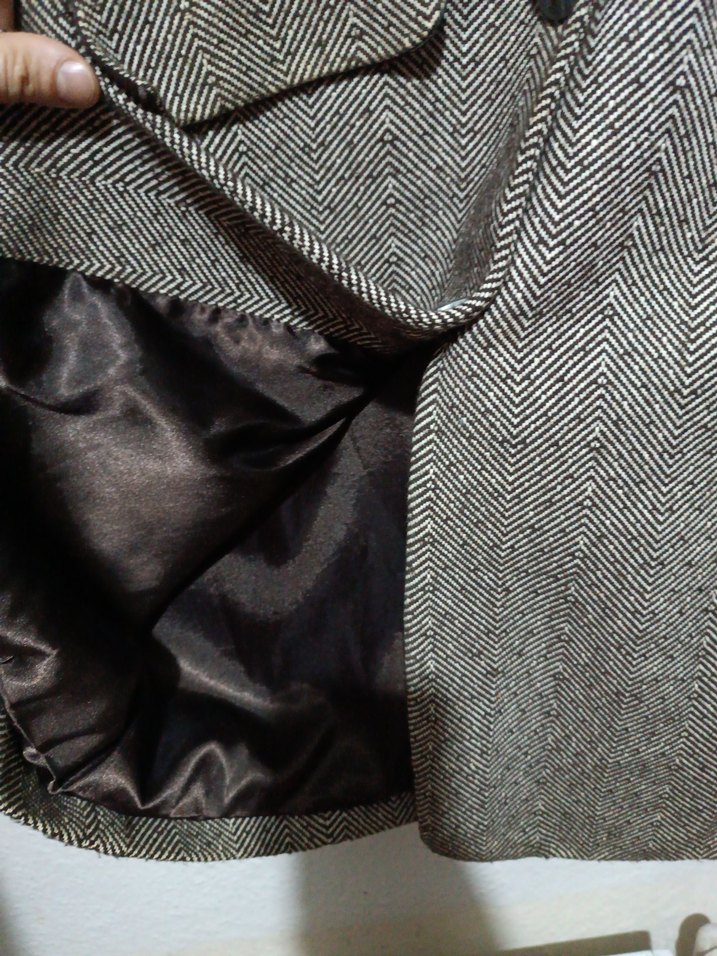 Kahverengi Deri Yaka Düğmeli Midi Kadın Kaban - Görsel 3