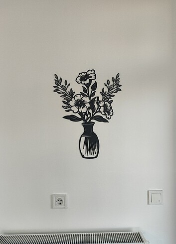 Beden siyah Renk ÇİÇEK VE SAKSI DUVAR SÜSÜ WALL ART
