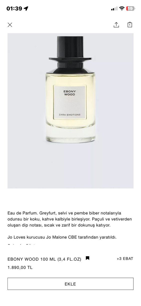 Zara Emotions Ebony Wood edp 85 ml - Görsel 2