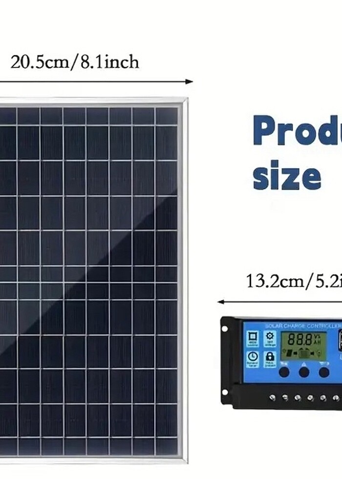Solar panel +şarj regülatörü - Görsel 5