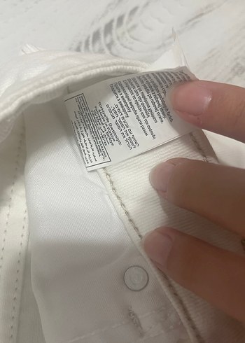 Düğmeli Beyaz Kadın Mini Denim Şort - Görsel 5